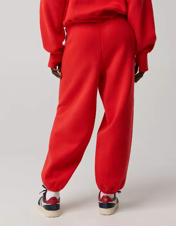 OFFLINE By Aerie Cloud Fleece Baggy Jogger Bright Red - Image 3