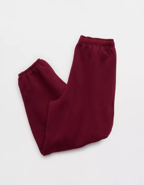OFFLINE By Aerie Cloud Fleece Baggy Jogger Deep Cherry - Image 4
