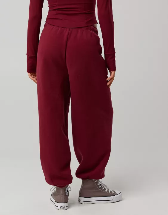 OFFLINE By Aerie Cloud Fleece Baggy Jogger Deep Cherry - Image 2