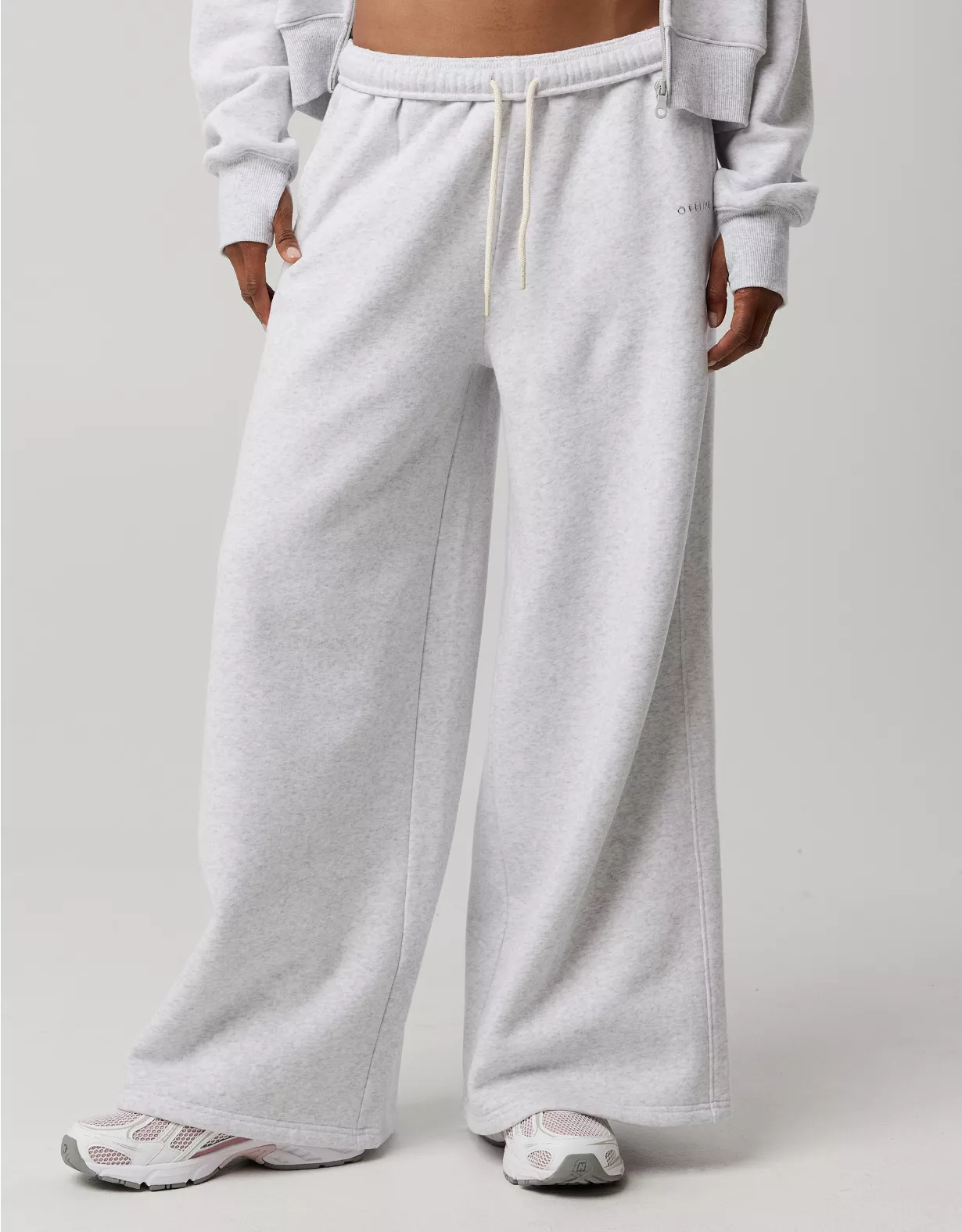 OFFLINE By Aerie Cloud Fleece Baggy Trouser Light Heather Gray