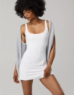 OFFLINE By Aerie Real Me XTRA Scoop Neck Dress White