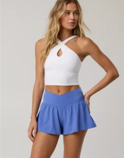 OFFLINE By Aerie Real Me Crossover Flowy Short Ice Blue
