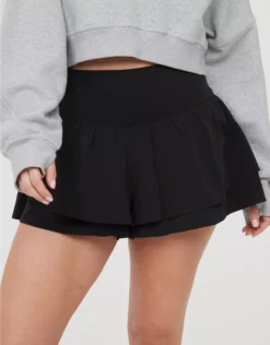 OFFLINE By Aerie Real Me Flirty Short True Black