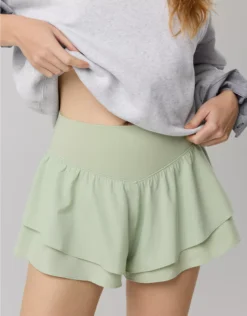 OFFLINE By Aerie Real Me Flirty Short Dusty Sage