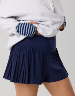 OFFLINE By Aerie Real Me Pleated Flowy Short Royal Navy