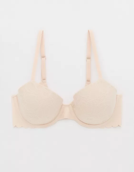 Aerie SMOOTHEZ Lace Demi Lightly Lined Bra Sandbar - Image 3