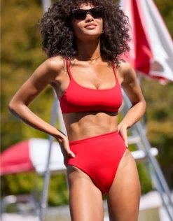 Left On Friday Hi Hi Bikini Bottom Red