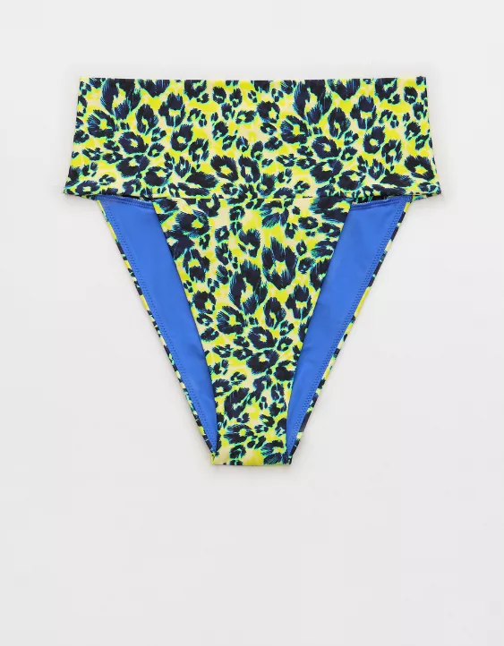 Aerie Leopard Banded High Cut Cheeky Bikini Bottom - Image 3
