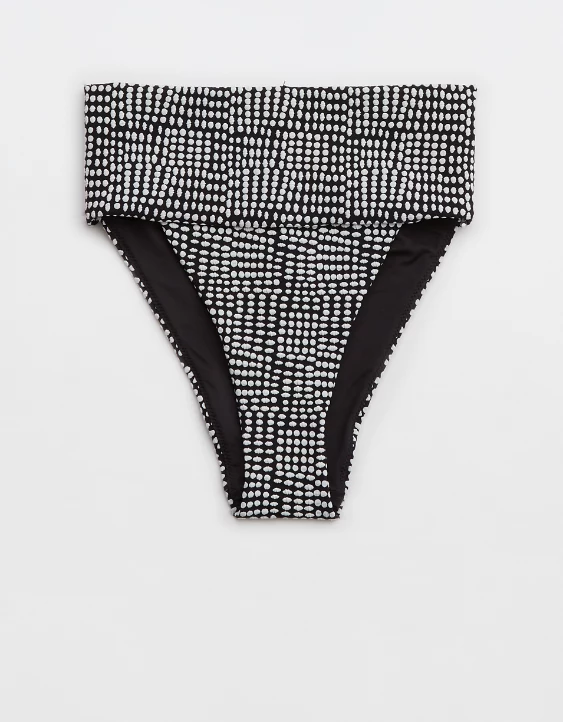 Aerie Jacquard Banded High Cut Cheeky Bikini Bottom - Image 3