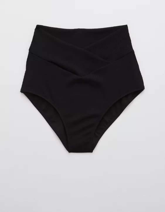 Aerie Ribbed Crossover High Waisted Bikini Bottom - Image 3