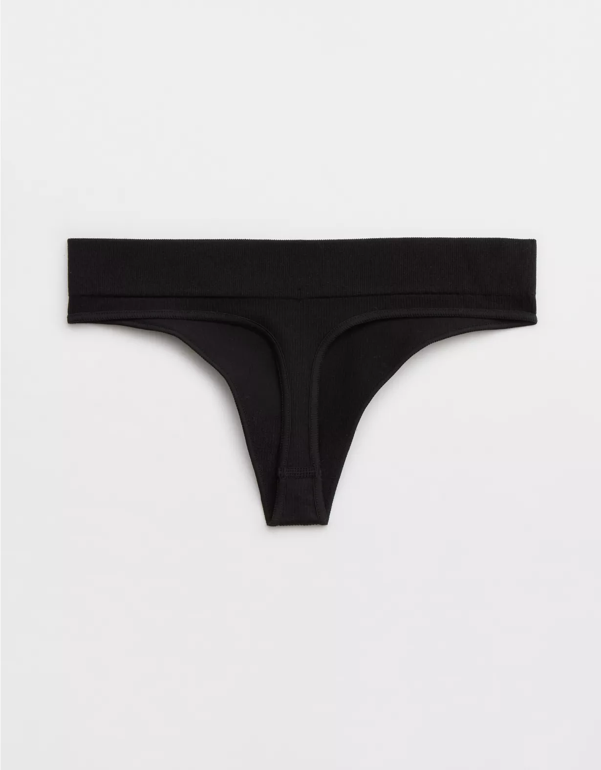 Aerie Superchill Seamless Thong Underwear True Black - Image 2