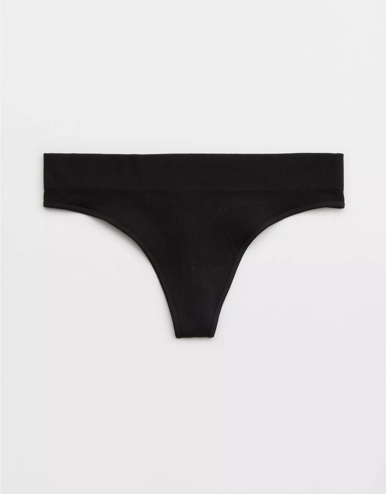 Aerie Superchill Seamless Thong Underwear True Black