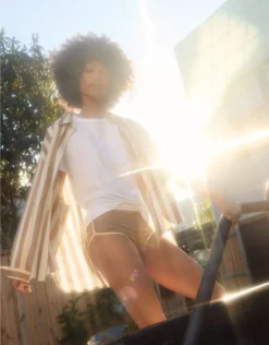 Aerie Good Day Button Down Shirt Beige