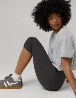 OFFLINE By Aerie Real Me XTRA High Waisted Capri Smoked Gray