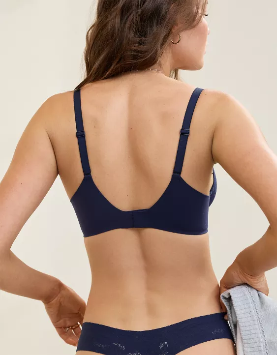 Aerie SMOOTHEZ Lace Full Coverage Lightly Lined Bra Navy - Image 2