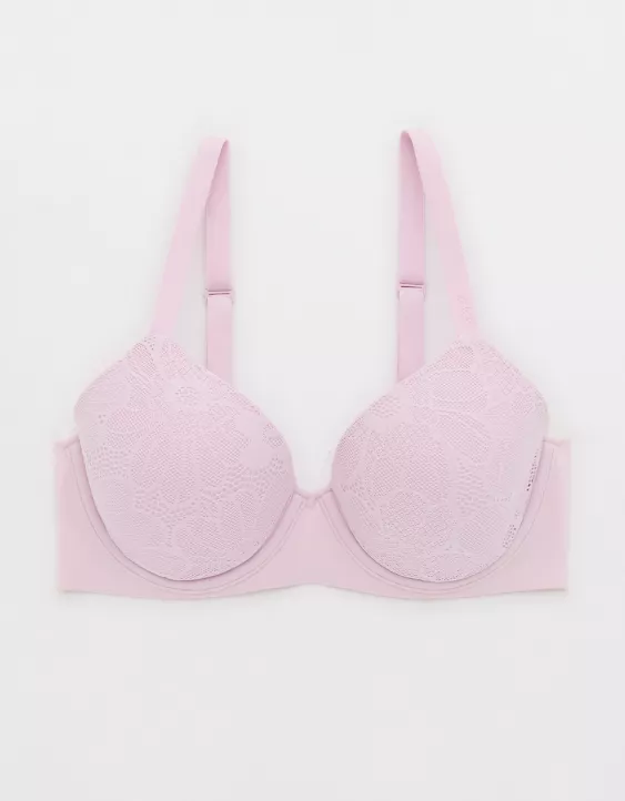 Aerie SMOOTHEZ Lace Full Coverage Lightly Lined Bra Orchid - Image 3