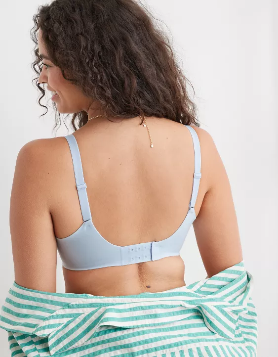 Aerie SMOOTHEZ Full Coverage Lightly Lined Bra Eyelet Blue - Image 2