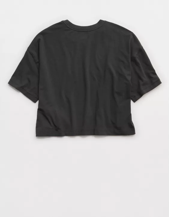 OFFLINE By Aerie Let's Stretch Cropped T-Shirt Smoked Gray - Image 4