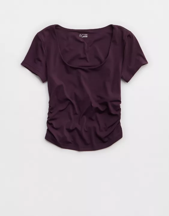 OFFLINE By Aerie Real Me Scoop T-Shirt Cool Berry - Image 3