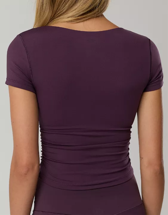 OFFLINE By Aerie Real Me Scoop T-Shirt Cool Berry - Image 2