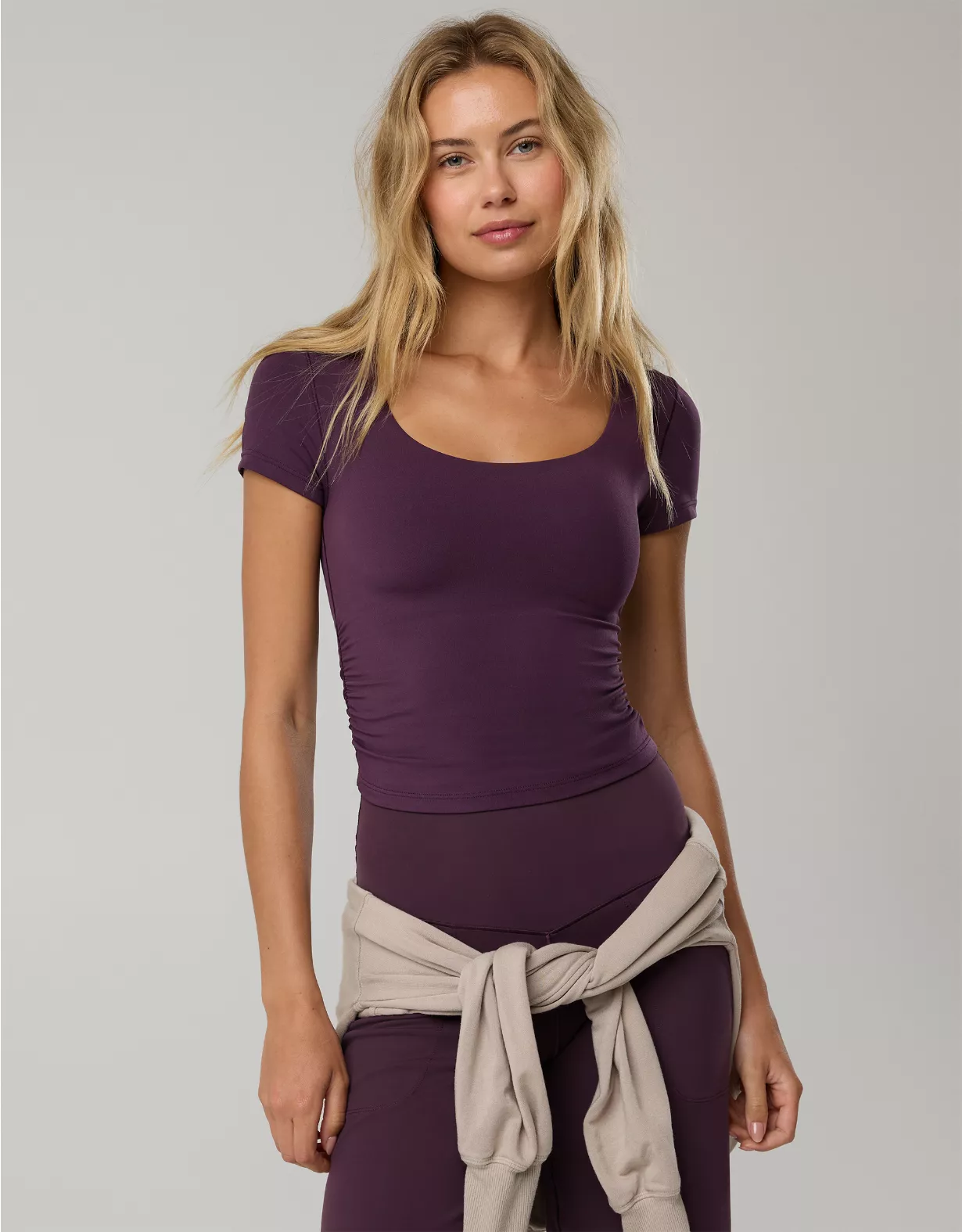 OFFLINE By Aerie Real Me Scoop T-Shirt Cool Berry