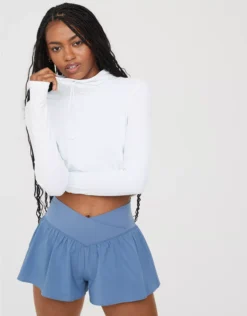 OFFLINE By Aerie Move-It Rib Mock Neck T-Shirt