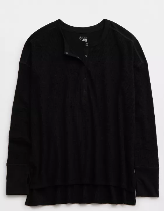 OFFLINE By Aerie Wow! Waffle Henley T-Shirt - Image 3