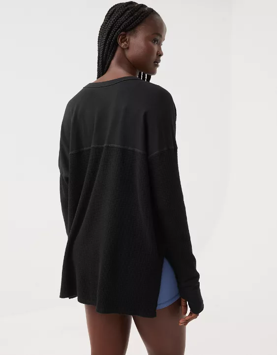 OFFLINE By Aerie Wow! Waffle Henley T-Shirt - Image 2