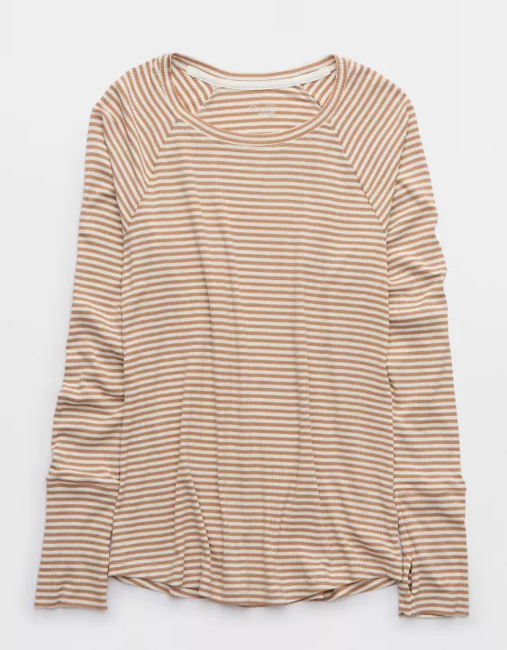 OFFLINE By Aerie Thumbs Up Ribbed Long Sleeve T-Shirt - Image 3