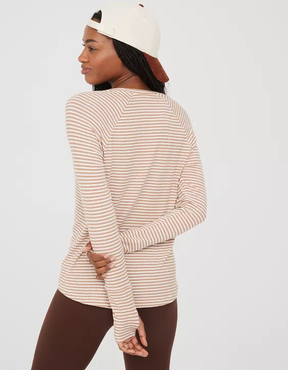 OFFLINE By Aerie Thumbs Up Ribbed Long Sleeve T-Shirt - Image 2