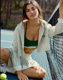 OFFLINE By Aerie Cropped Button Up Shirt Soft Muslin