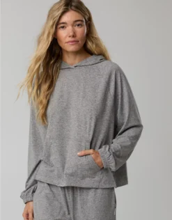 OFFLINE By Aerie Weekend Away Hoodie Shell Gray