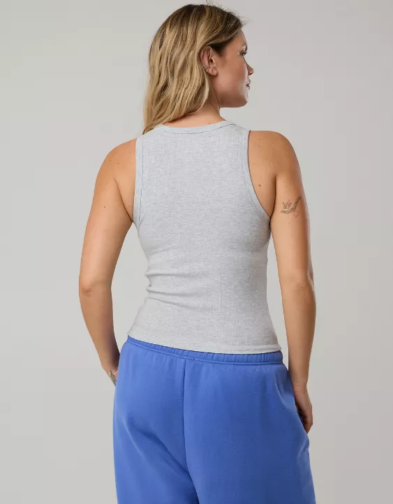 OFFLINE By Aerie Thumbs Up Heavyweight Tank Top Medium Heather Gray - Image 2