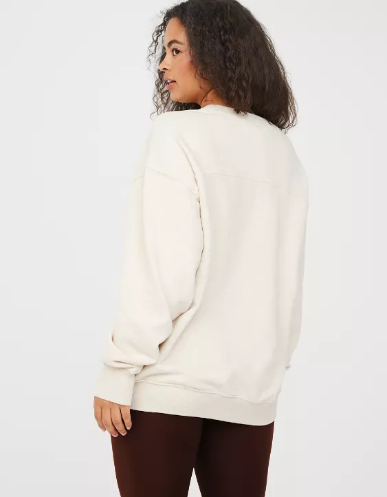 OFFLINE By Aerie Throw-Back Fleece Crewneck Sweatshirt - Image 2