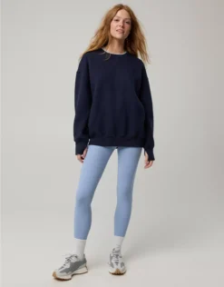 OFFLINE By Aerie Cloud Fleece Oversized Crewneck Royal Navy