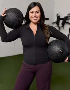 OFFLINE By Aerie Real Me Long Sleeve Mock Neck Full Zip True Black