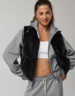 OFFLINE By Aerie Classic Length Puffer Vest True Black