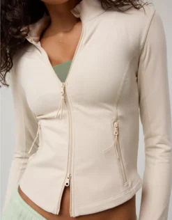 OFFLINE By Aerie The Hugger Full Zip Jacket Cake Batter