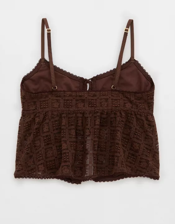 Aerie Show Off High Tide Lace Tie Front Tank Top Canyon Sun - Image 4