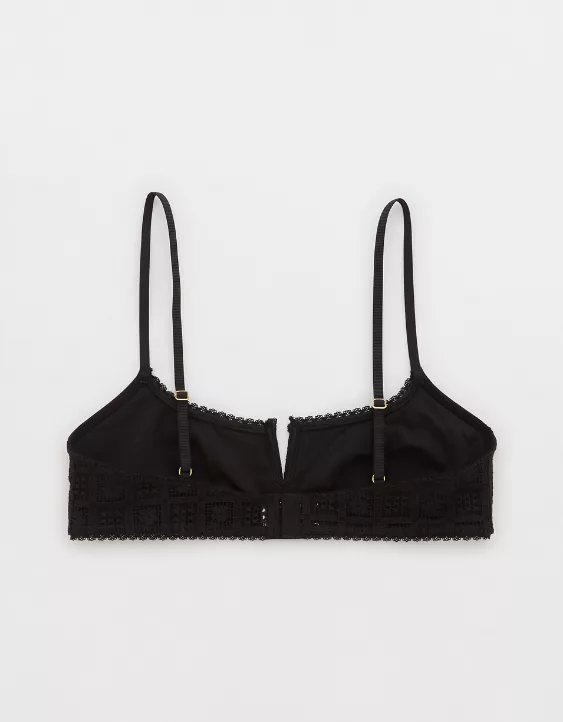 Aerie Show Off High Tide Lace Bralette True Black - Image 5