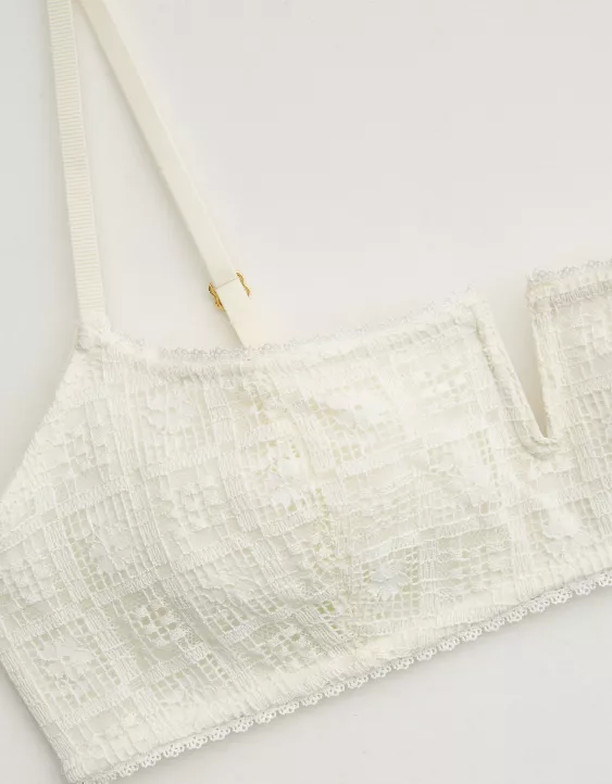 Aerie Show Off High Tide Lace Bralette Soft Muslin - Image 6