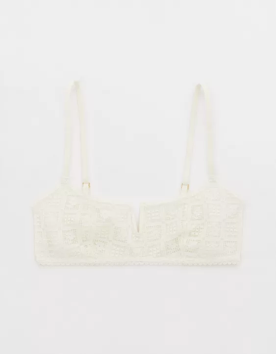Aerie Show Off High Tide Lace Bralette Soft Muslin - Image 3