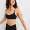 Aerie SMOOTHEZ Padded Scoop Bralette True Black
