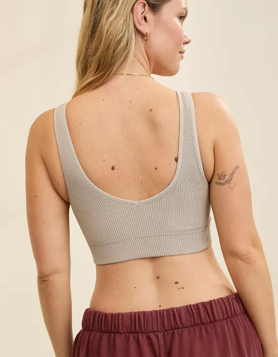 Aerie Superchill Seamless Padded Voop Bralette Stone Harbor - Image 2