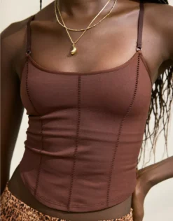Aerie Superchill Seamless Corset Tank Top Canyon Sun