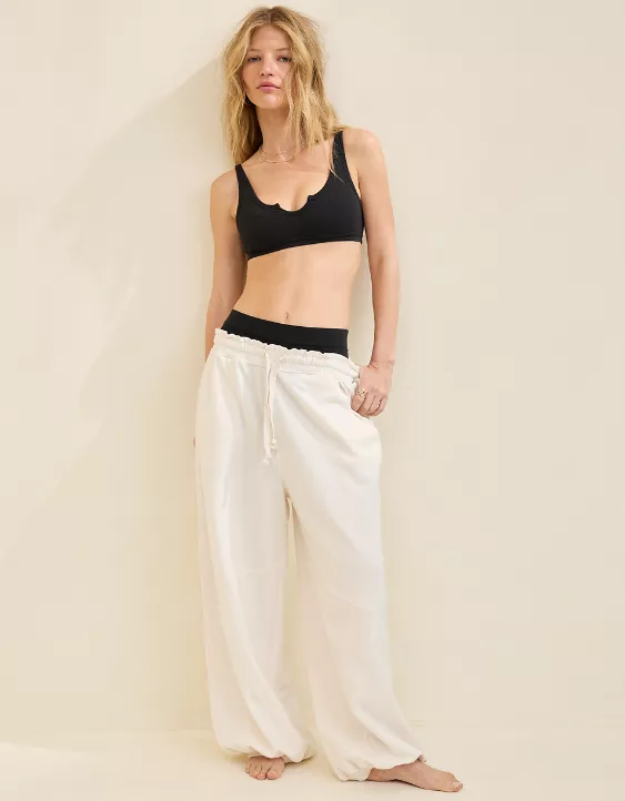 Aerie Superchill Cotton Rib Bralette True Black - Image 5