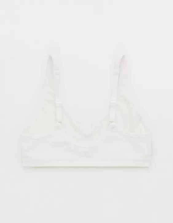 Aerie Superchill Cotton Rib Bralette White - Image 4
