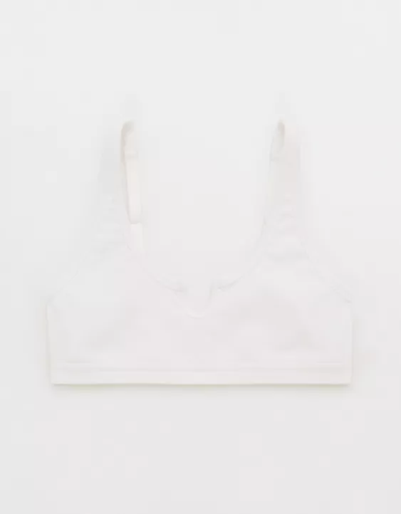 Aerie Superchill Cotton Rib Bralette White - Image 3