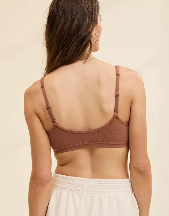 Aerie Superchill Cotton Rib Bralette Horizon - Image 2