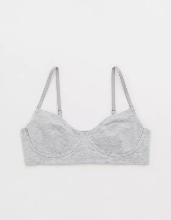 Aerie Superchill Wireless Balconette Bralette Medium Heather Gray - Image 3